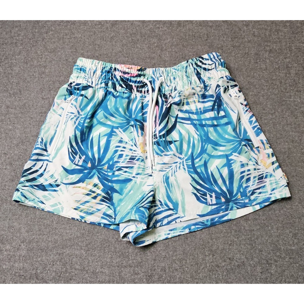 Ocean Pacific Shorts Women's Sm Blue‎ Floral Print Drawstring Swim Board Pool
